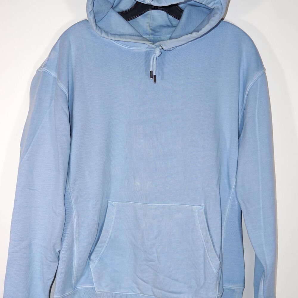 J. Crew Men's Baby Blue French Terry Cotton Hoodie Medium.
